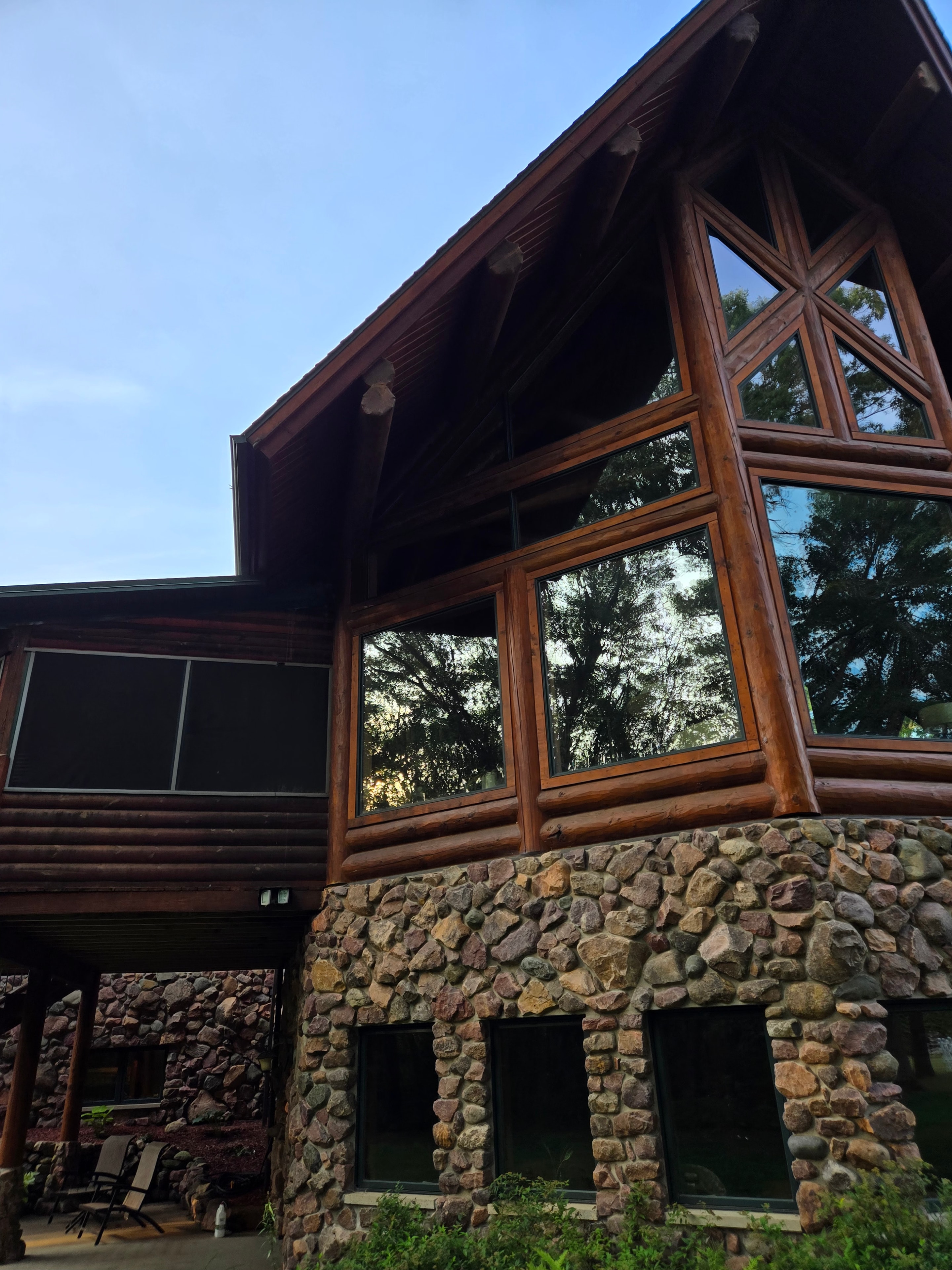 Log cabin exterior windows — Pope's Window Cleaning